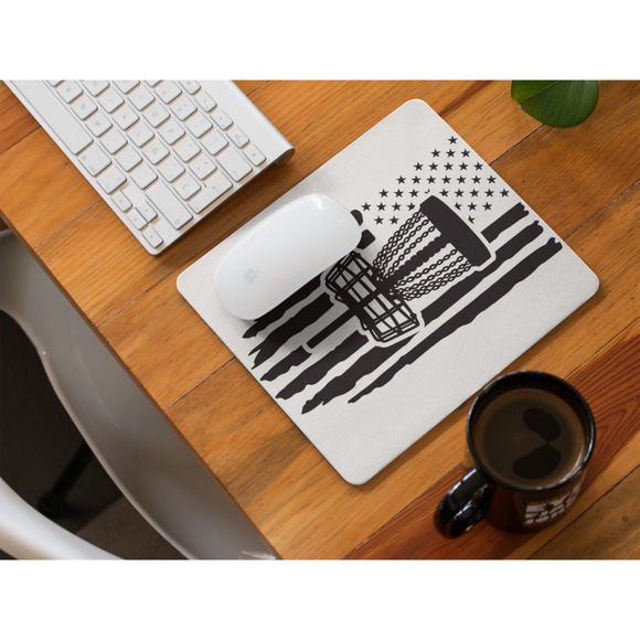 Disc Golf PATRIOTIC BASKET Mouse Pad Golf Basket Gaming Desk Mat Custom Gift - Picture 2 of 2